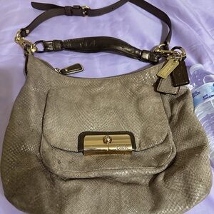 Snake Embossed Coach Kristin Hobo